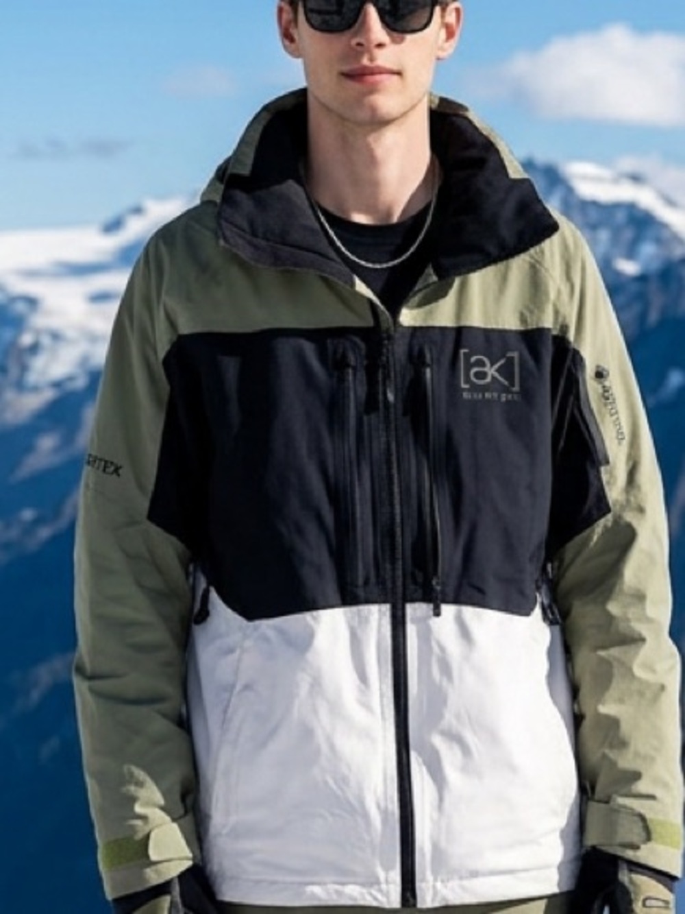 Burton AK Swash GORE-TEX Snowboard Jacket Large Sage Green Black White Mint L